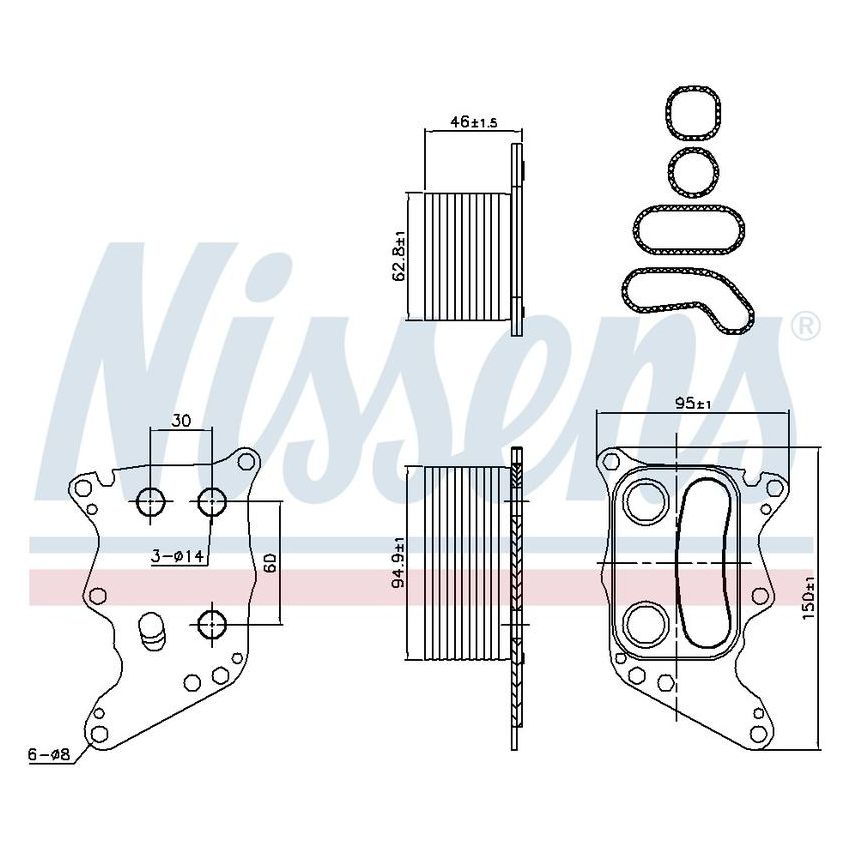 NISSENS 90991 Engine Oil Cooler