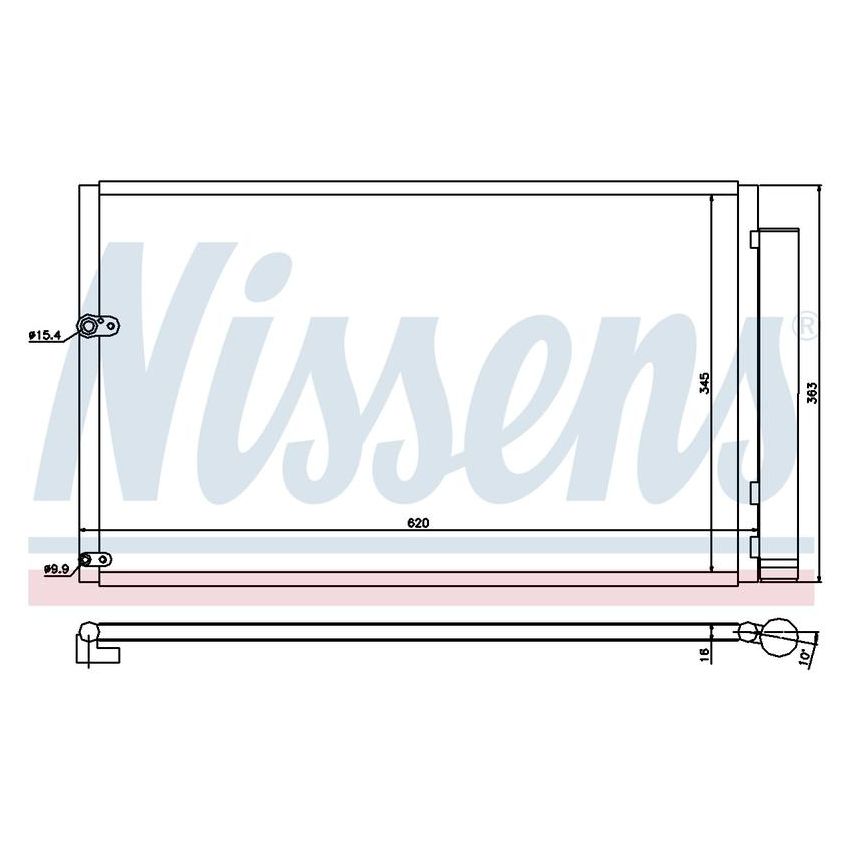 NISSENS 940047 Air Conditioning Condenser/Receiver Drier Assembly