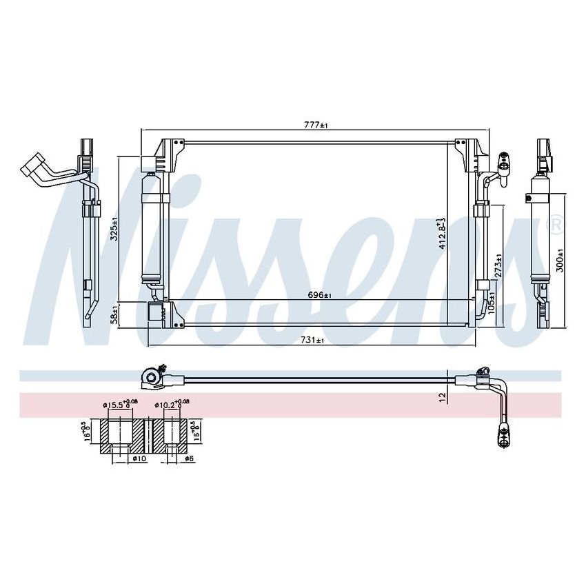 NISSENS 940672 Air Conditioning Condenser/Receiver Drier Assembly