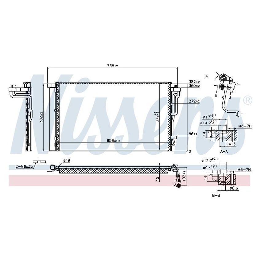 NISSENS 941055 Air Conditioning Condenser/Receiver Drier Assembly