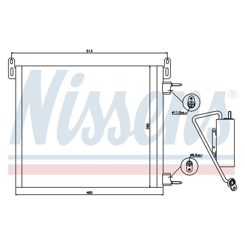 NISSENS 94805 Air Conditioning Condenser/Receiver Drier Assembly