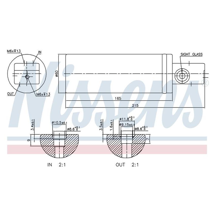 NISSENS 95187 A/C Receiver Drier/Accumulator