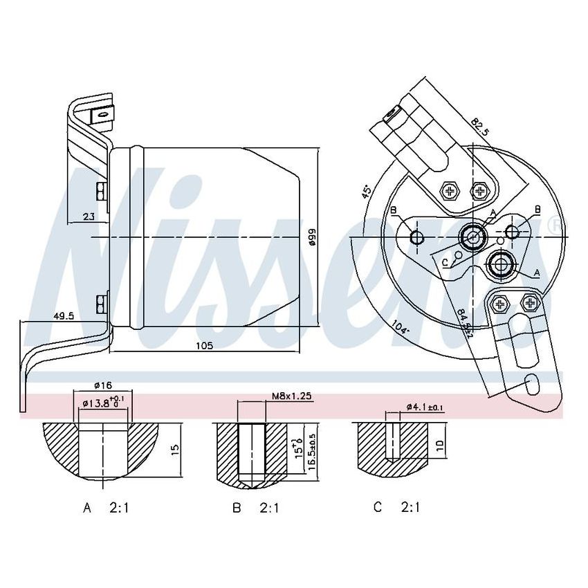 NISSENS 95196 A/C Receiver Drier/Accumulator