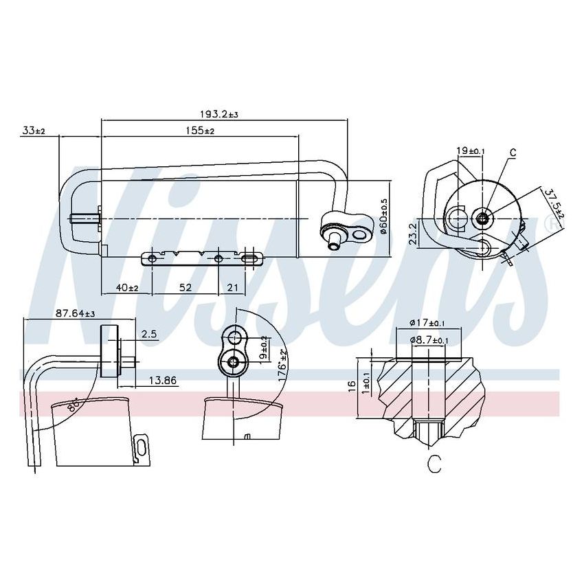 NISSENS 95338 A/C Receiver Drier/Accumulator
