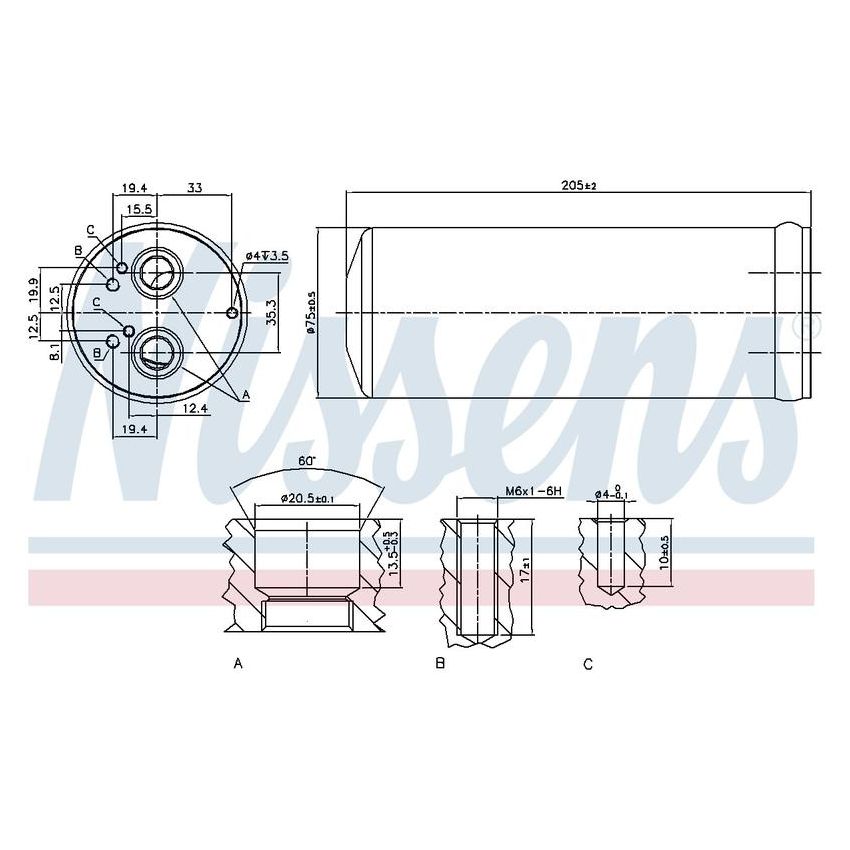 NISSENS 95352 A/C Receiver Drier/Accumulator