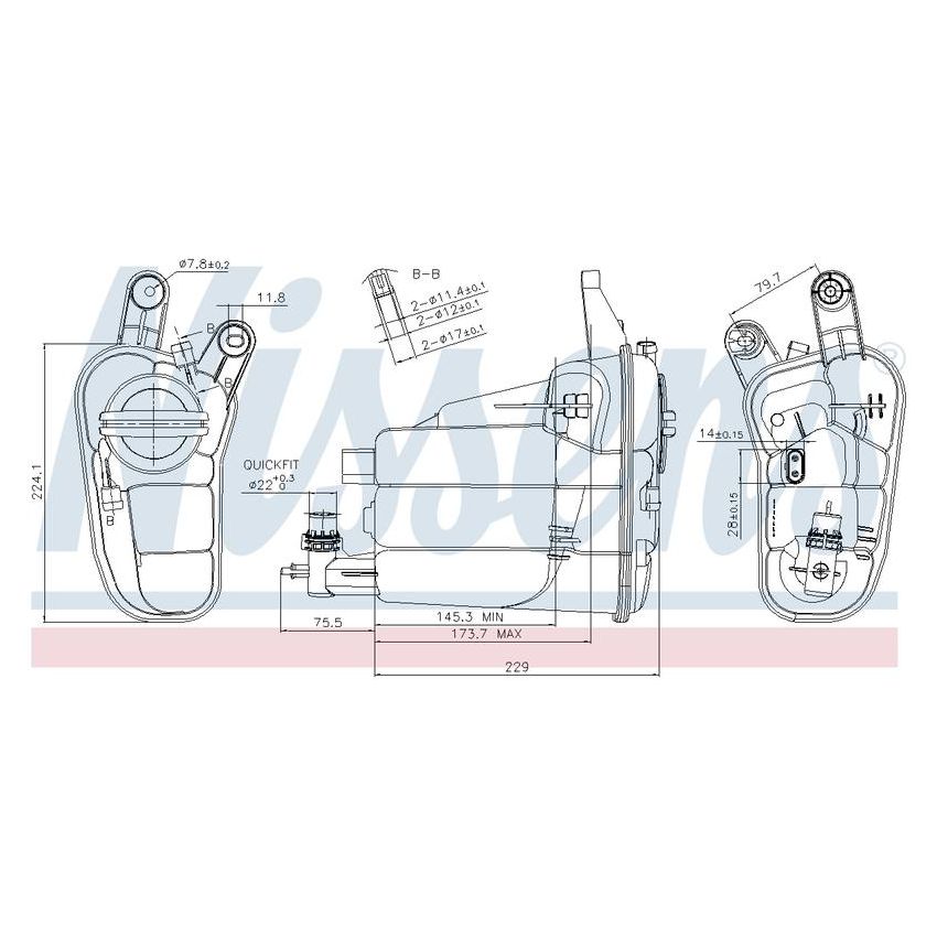 NISSENS 996128 Engine Coolant Reservoir