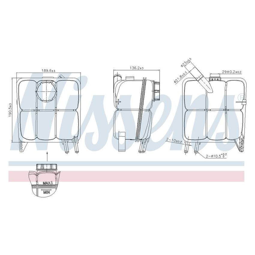 NISSENS 996138 Engine Coolant Reservoir