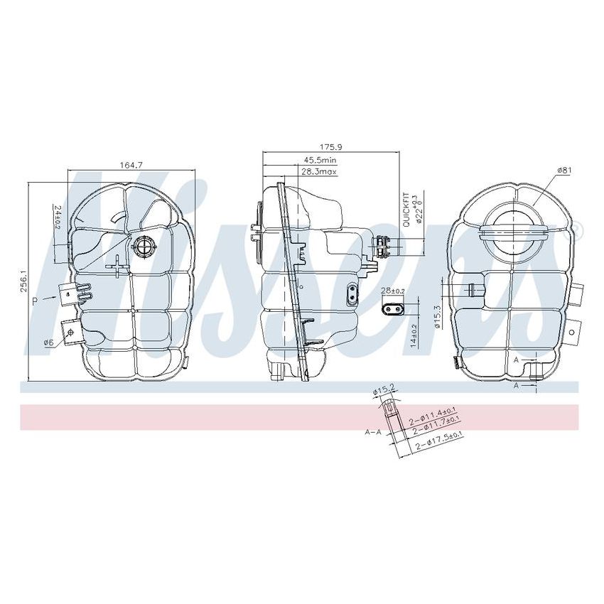 NISSENS 996145 Engine Coolant Reservoir