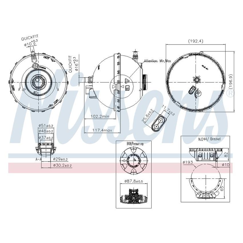 NISSENS 996262 Engine Coolant Reservoir