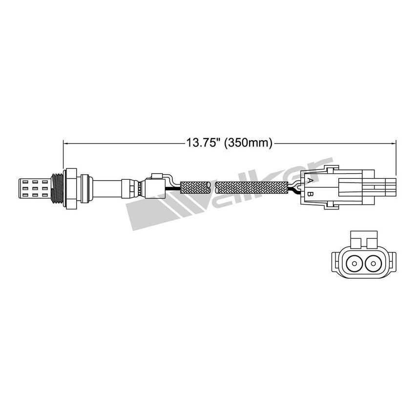 Walker Products 250-22001 Walker Products 250-22001 Oxygen Sensor 2-W Direct Fit Narrow-Band