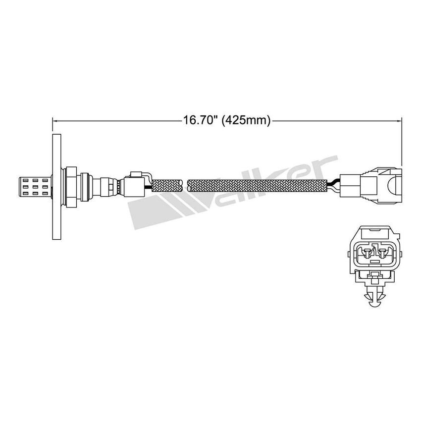 Walker Products 250-22055 Walker Products 250-22055 Oxygen Sensor 2-W Direct Fit W/Flange
