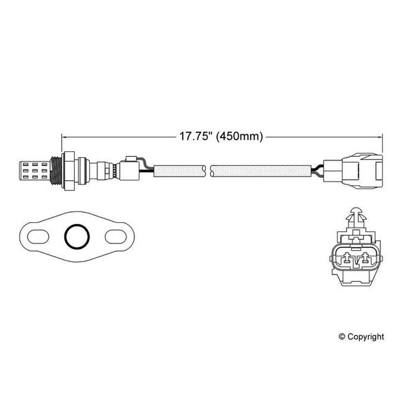 Walker Products 250-22055 Walker Products 250-22055 Oxygen Sensor 2-W Direct Fit W/Flange