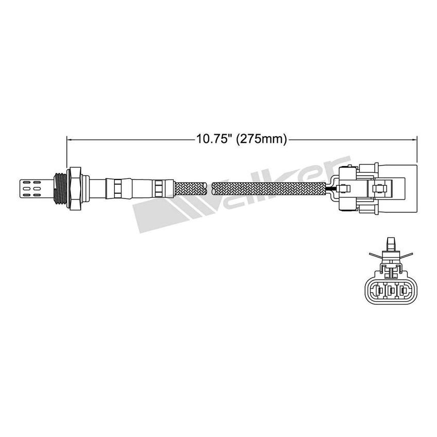 Walker Products 250-23075 Walker Products 250-23075 Oxygen Sensor 3-W Direct Fit Narrow-Band