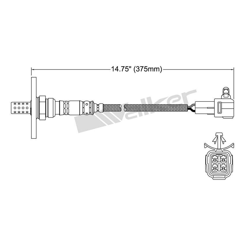 Walker Products 250-24051 Walker Products 250-24051 Oxygen Sensor 4-W Direct Fit W/Flange