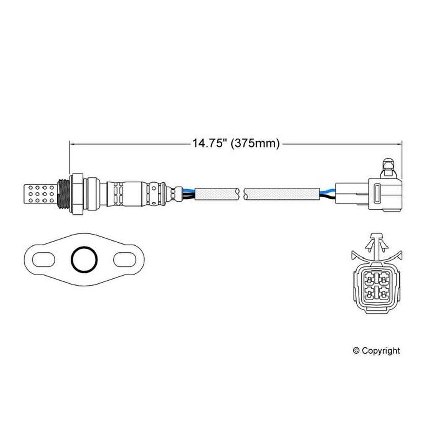Walker Products 250-24051 Walker Products 250-24051 Oxygen Sensor 4-W Direct Fit W/Flange