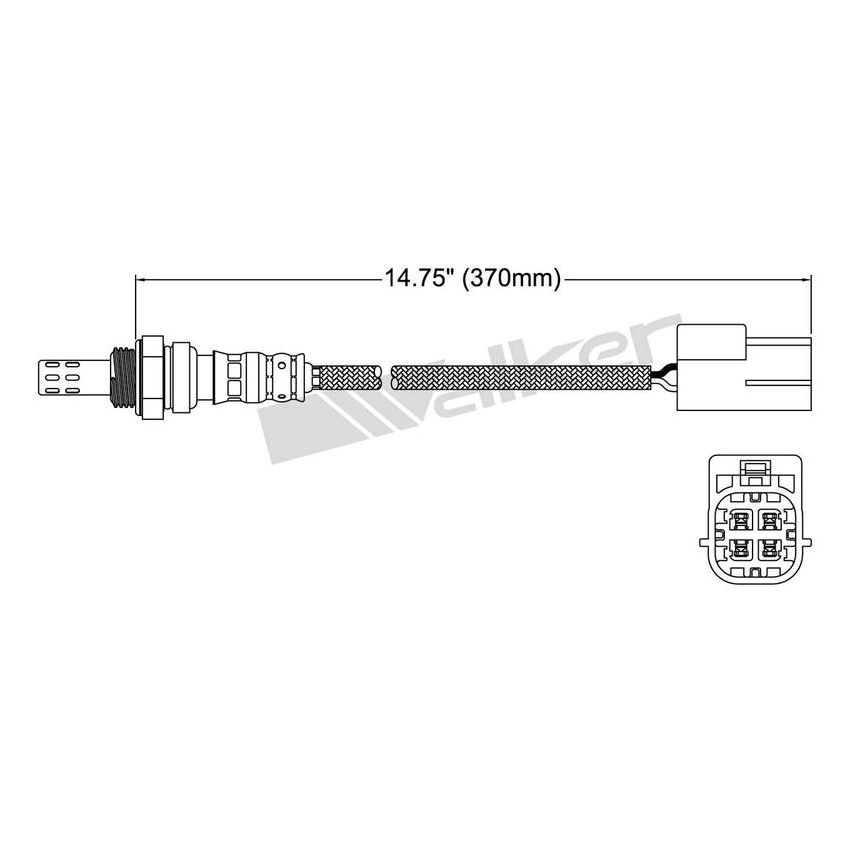 Walker Products 250-24452 Walker Products 250-24452 Oxygen Sensor 4-W Direct Fit Narrow-Band