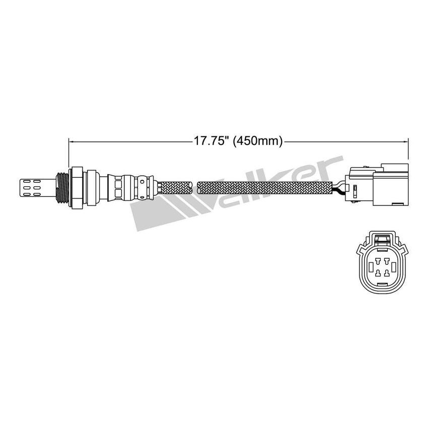 Walker Products 250-24989 Walker Products 250-24989 Oxygen Sensor 4-W Direct Fit Narrow-Band