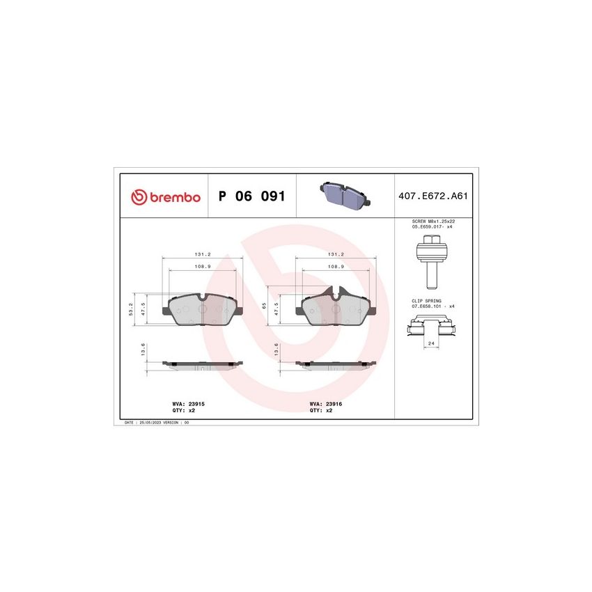Brembo KT04352 Brembo low-met brake pad and UV coated vented  brake disc kit