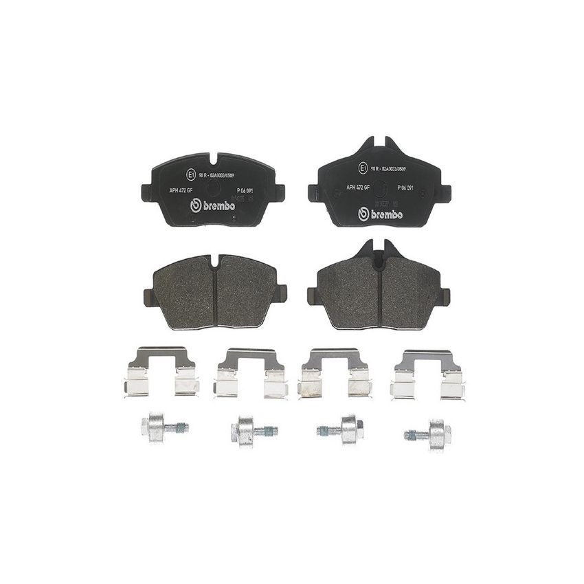 Brembo KT04352 Brembo low-met brake pad and UV coated vented  brake disc kit