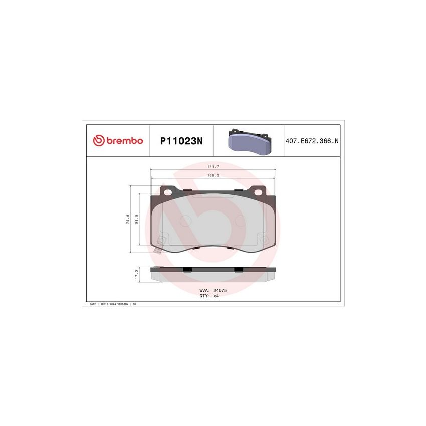 Brembo KT00511 Brembo ceramic brake pad and UV coated PVT  brake disc kit