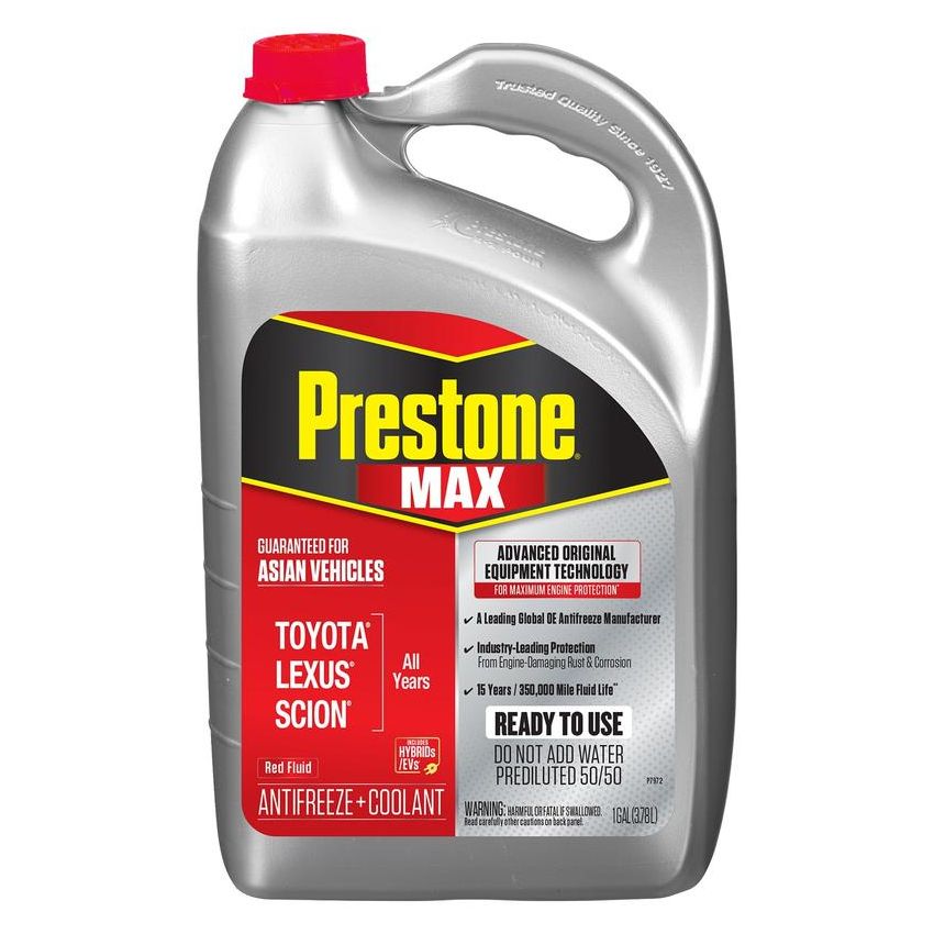 Prestone AF6210 Prestone MAX Original Equipment Antifreeze+Coolant. Asian Red/Pink,50/50 RTU1Gal