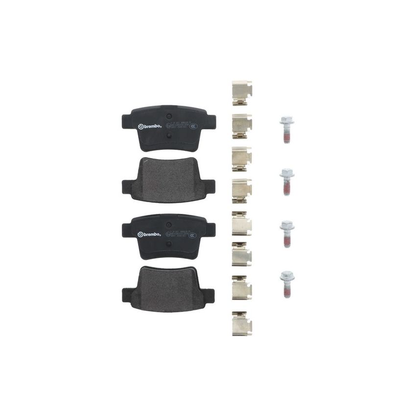 Brembo KTX4065 Brembo low-met brake pad and Xtra solid drilled brake disc kit