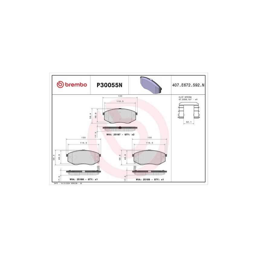 Brembo KT00493 Brembo ceramic brake pad and UV coated vented  brake disc kit