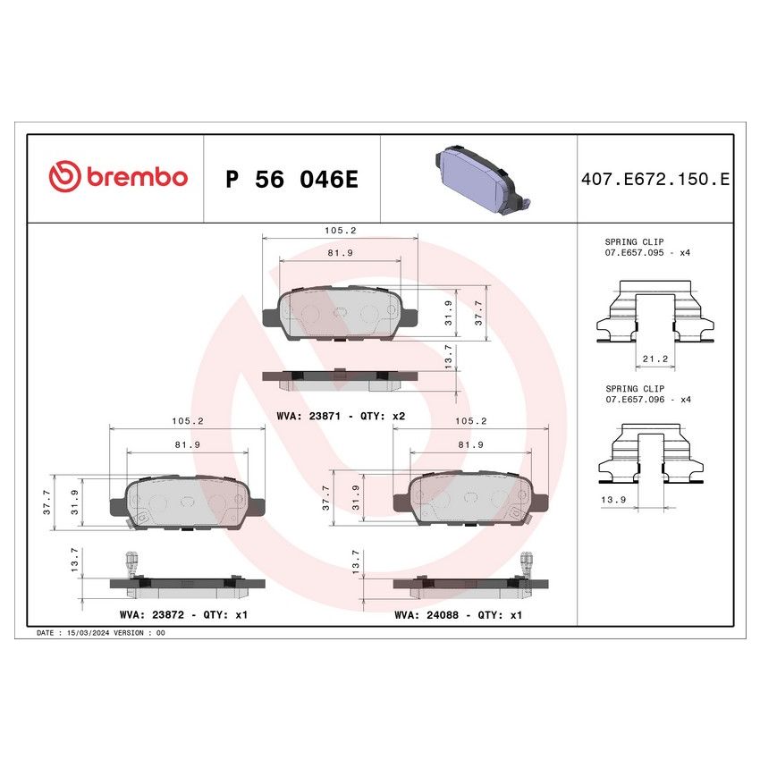 Brembo KT08020 Beyond EV Kit Disc-Pad