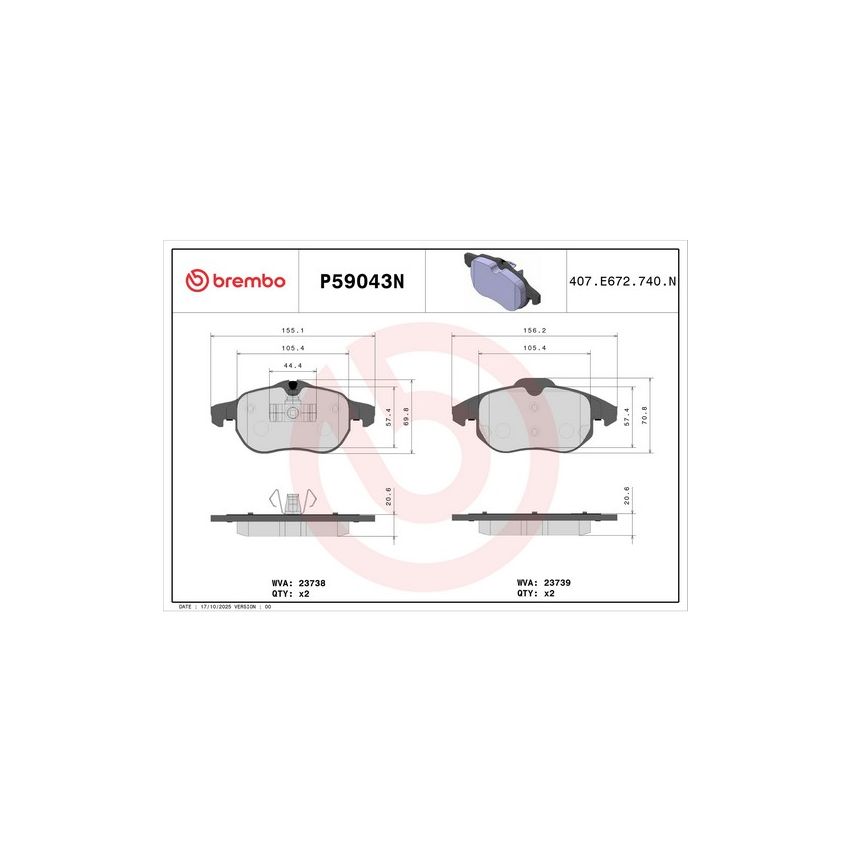Brembo KT00797 Brembo ceramic brake pad and UV coated vented  brake disc kit