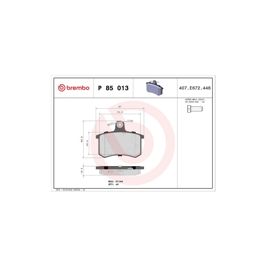 Brembo KT04197 Brembo low-met brake pad and UV coated solid  brake disc kit