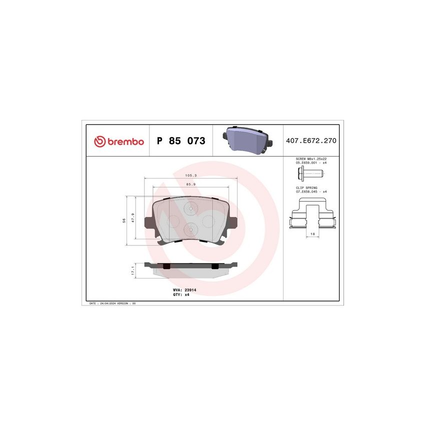 Brembo KT04239 Brembo low-met brake pad and UV coated PVT  brake disc kit