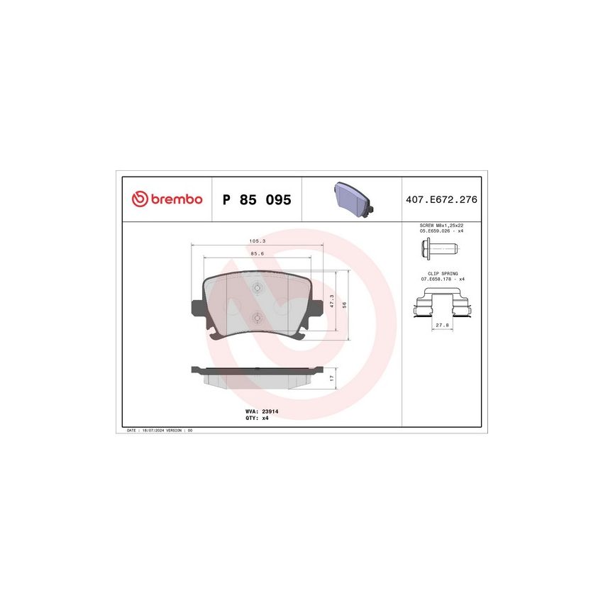 Brembo KTX4089 Brembo low-met brake pad and Xtra vented drilled brake disc kit