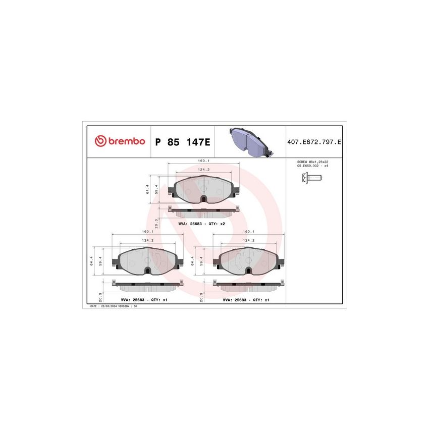 Brembo KT08024 Beyond EV Kit Disc-Pad