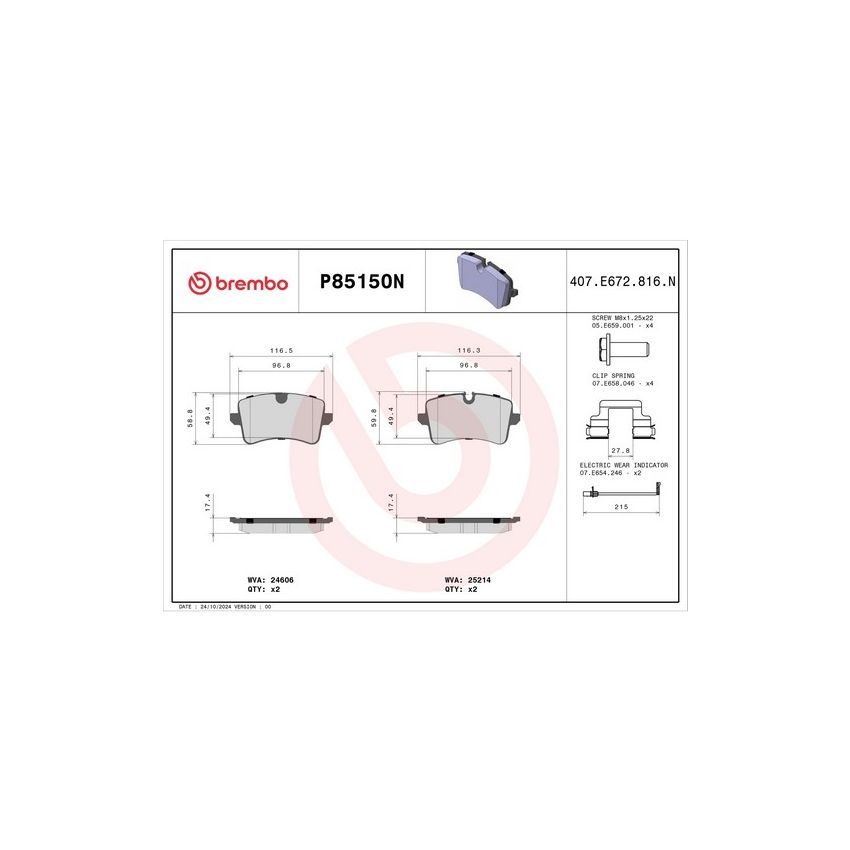 Brembo KT00A39 Brembo ceramic brake pad and UV coated PVT  brake disc kit