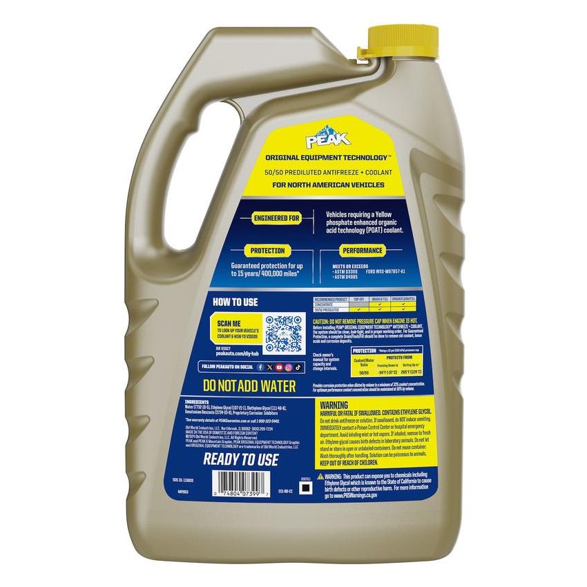 Peak NAYB53 PEAK OET for NA VEHICLES YELLOW 1 GAL