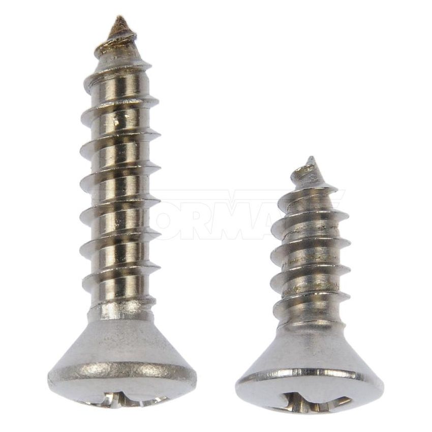 DORMAN 784-115D Self Tapping Screws - Stainless Steel - Oval Head - No.8 X 1/2 In., 3/4 In.