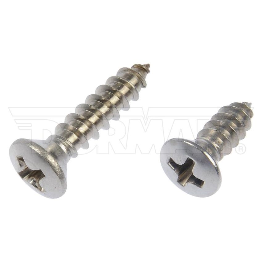 DORMAN 784-115D Self Tapping Screws - Stainless Steel - Oval Head - No.8 X 1/2 In., 3/4 In.