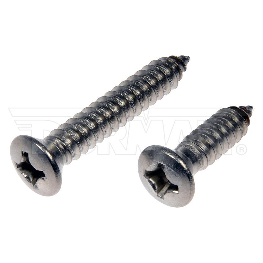 DORMAN 784-180D Self Tapping Screws - Stainless Steel - Oval Head - No.14 X 1 In., 1-1/2 In.