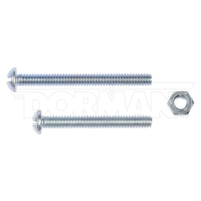 DORMAN 784-612D Machine Screw-Slotted Round Head With Nuts- 1/4-20 X 2 in, 2-1/2 in