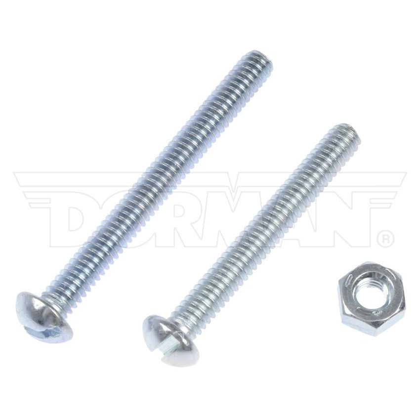 DORMAN 784-612D Machine Screw-Slotted Round Head With Nuts- 1/4-20 X 2 in, 2-1/2 in
