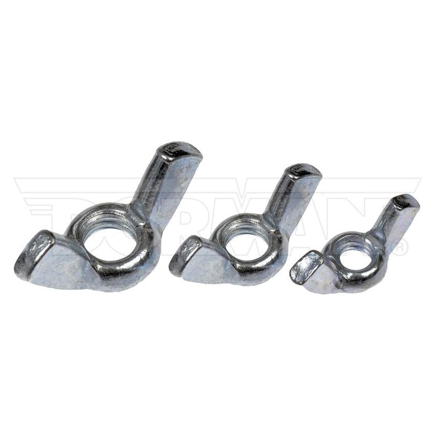 DORMAN 784-801 Wing Nut Assortment  2 1/4-20 Wingnuts - 2  5/16-18 Wingnuts - 2 3/8-16 Wingnuts