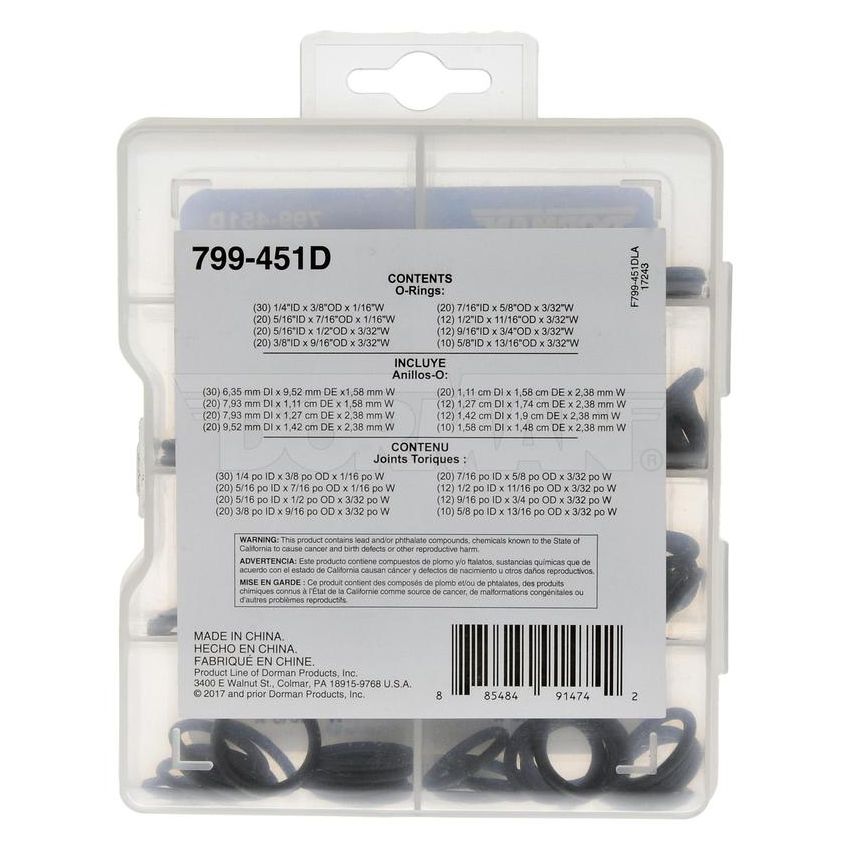 DORMAN 799-451D Pro Pack Standard O-Rings - 144 Pieces