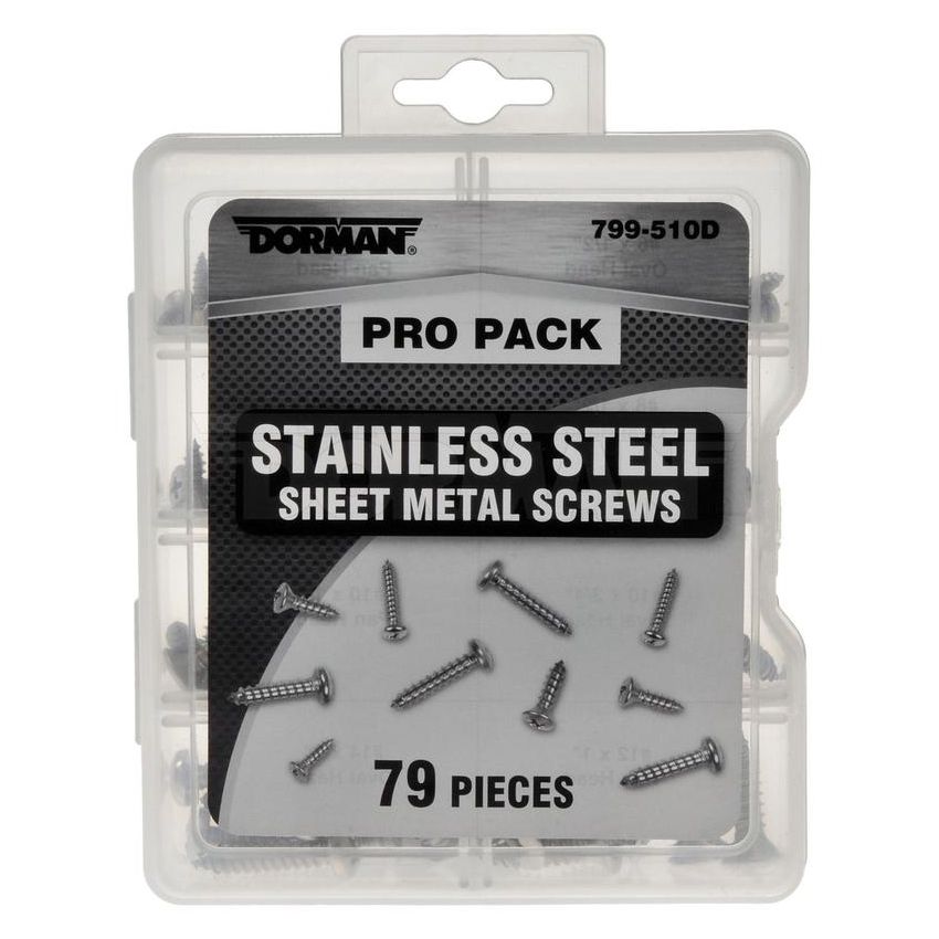 DORMAN 799-510D Pro Pack Sheet Metal Screws Stainless Steel - 79 Pieces