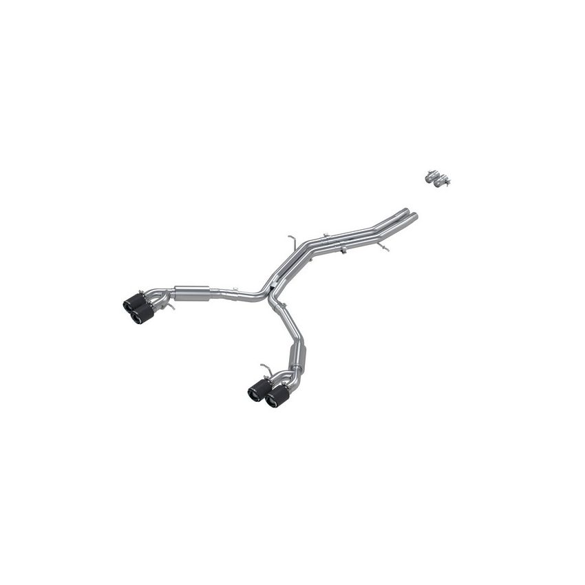 MBRP Exhaust S46073CF 2.5in. Resonator Back; Dual Rear Exhaust; T304; Quad CF Tips