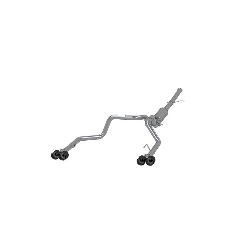MBRP Exhaust S50053CF 3in. Cat-Back; 2.5in. Dual Split Rear; T304; Quad CF Tips