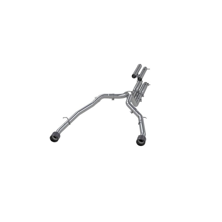 MBRP Exhaust S51543CF 3in. Cat-Back; Dual Split Rear Exit; Race Version; T304; CF Tips.