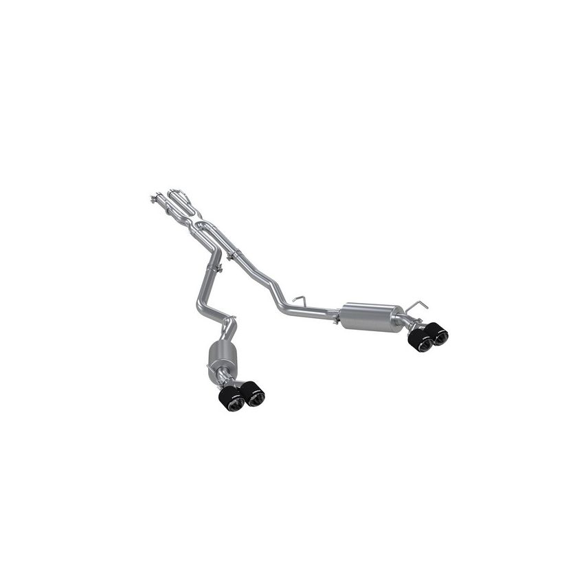 MBRP Exhaust S52053CF 2.5in. Cat-Back; Dual Rear Exit; T304; Quad CF Tips