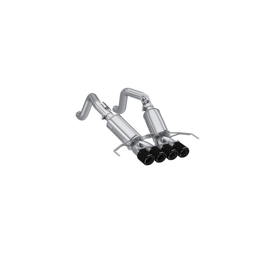 MBRP Exhaust S70303CF 3in. Axle-Back; Dual Muffler; Dual Rear Exit; Quad CF Tip; T304