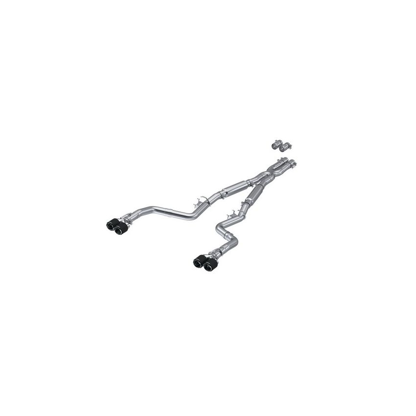 MBRP Exhaust S71133CF 3in. Cat-Back; Dual Rear Exit; Street Version; T304; Quad CF Tips
