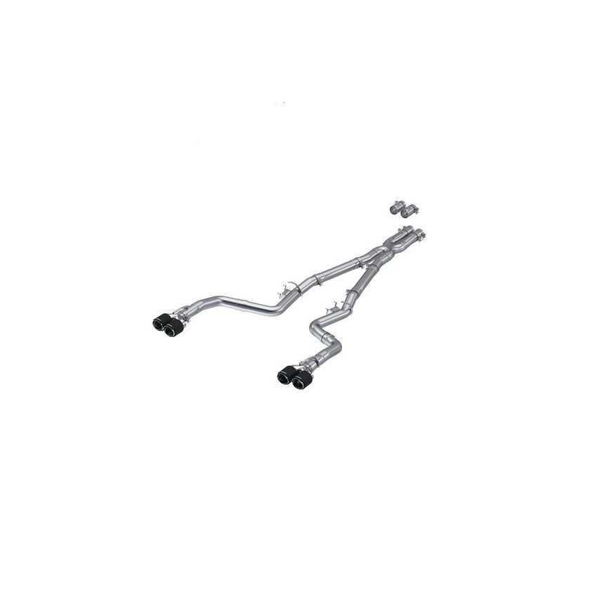 MBRP Exhaust S71143CF 3in. Cat-Back; Dual Rear Exit; Race Version; T304; Quad CF Tips